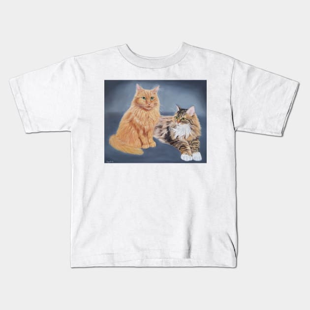 Cat siblings Kids T-Shirt by Kunstner74